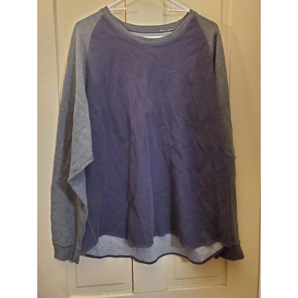 EDDIE BAUER Vintage Y2K M Crew Sweatshirt Sz L Gray Prpl